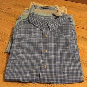 Two lots of five each mens 2X short sleeves shirts.